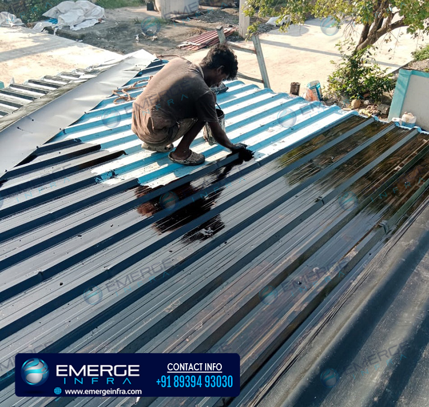 Emerge Infra - Bitumen Waterproofing For Asbestos Roofing Sheets, Ambattur Industrial Estate, Chennai.
