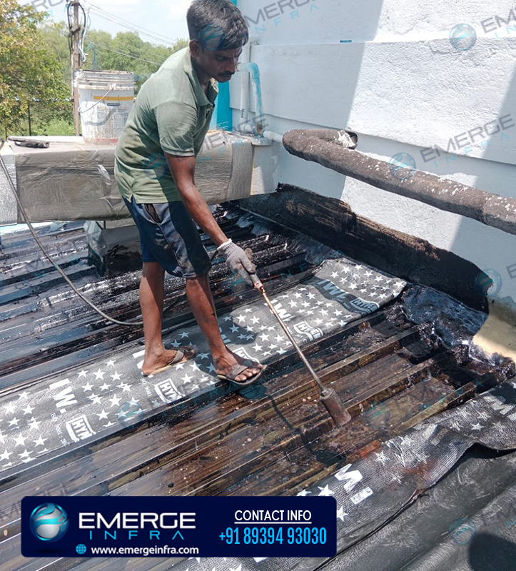 Emerge Infra - Bitumen Waterproofing For Asbestos Roofing Sheets, Ambattur Industrial Estate, Chennai.