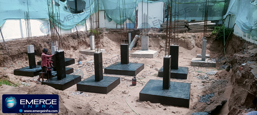 Building Foundation Bituminous Waterproofing Solution, Beach House, Neelamkarai, Chennai. Project done by eMerge Infra, Anna Nagar East, Chennai.